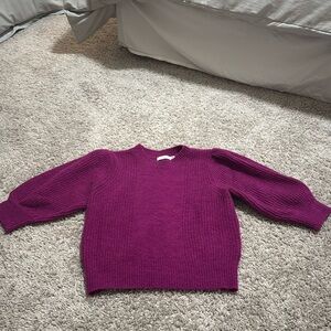 Purple elbow length crew sweater